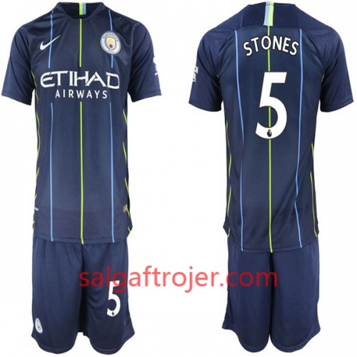 Manchester City Fodboldtrøjer Stones 5 Børn Udebanesæt 2018/19 Kort ærmer Manchester City Fodboldtrøjer Stones 5 Børn Udebanesæt 2018/19 Kort ærmer